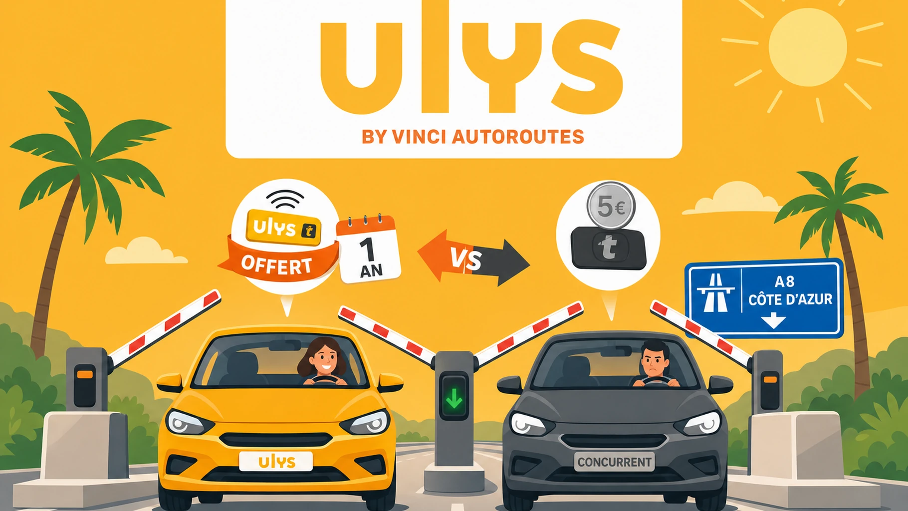 Autoroute été 2026 : Ulys offre 1 an de télépéage gratuit par parrainage, Bip&Go réplique avec 5 € par filleul