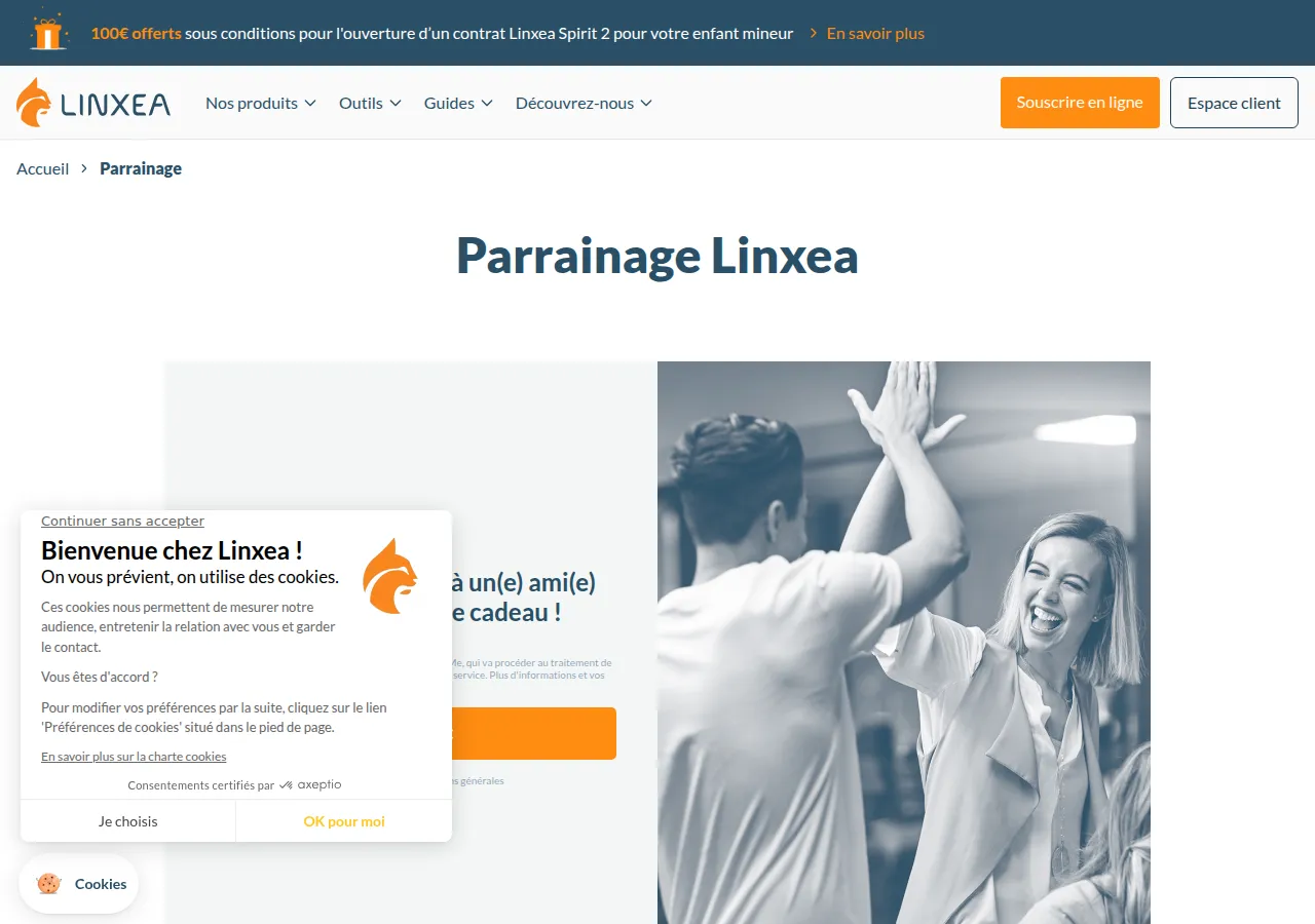Page parrainage Linxea