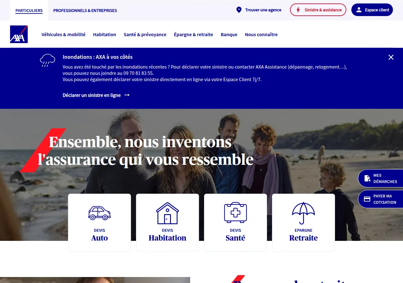 Page d'accueil AXA