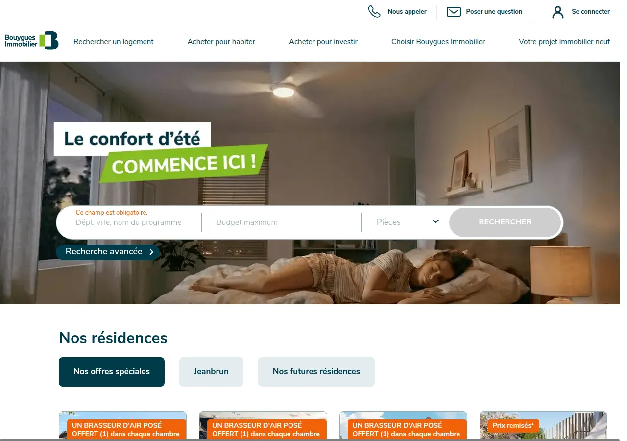 Site Bouygues Immobilier — promoteur adossé au groupe Bouygues