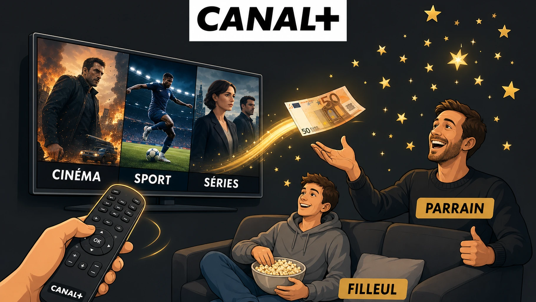 Parrainage Canal+ : 50 € par filleul, le seul streaming qui récompense en 2026
