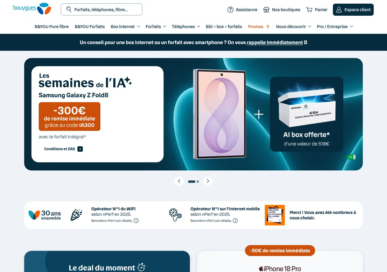 Page parrainage Bouygues Telecom