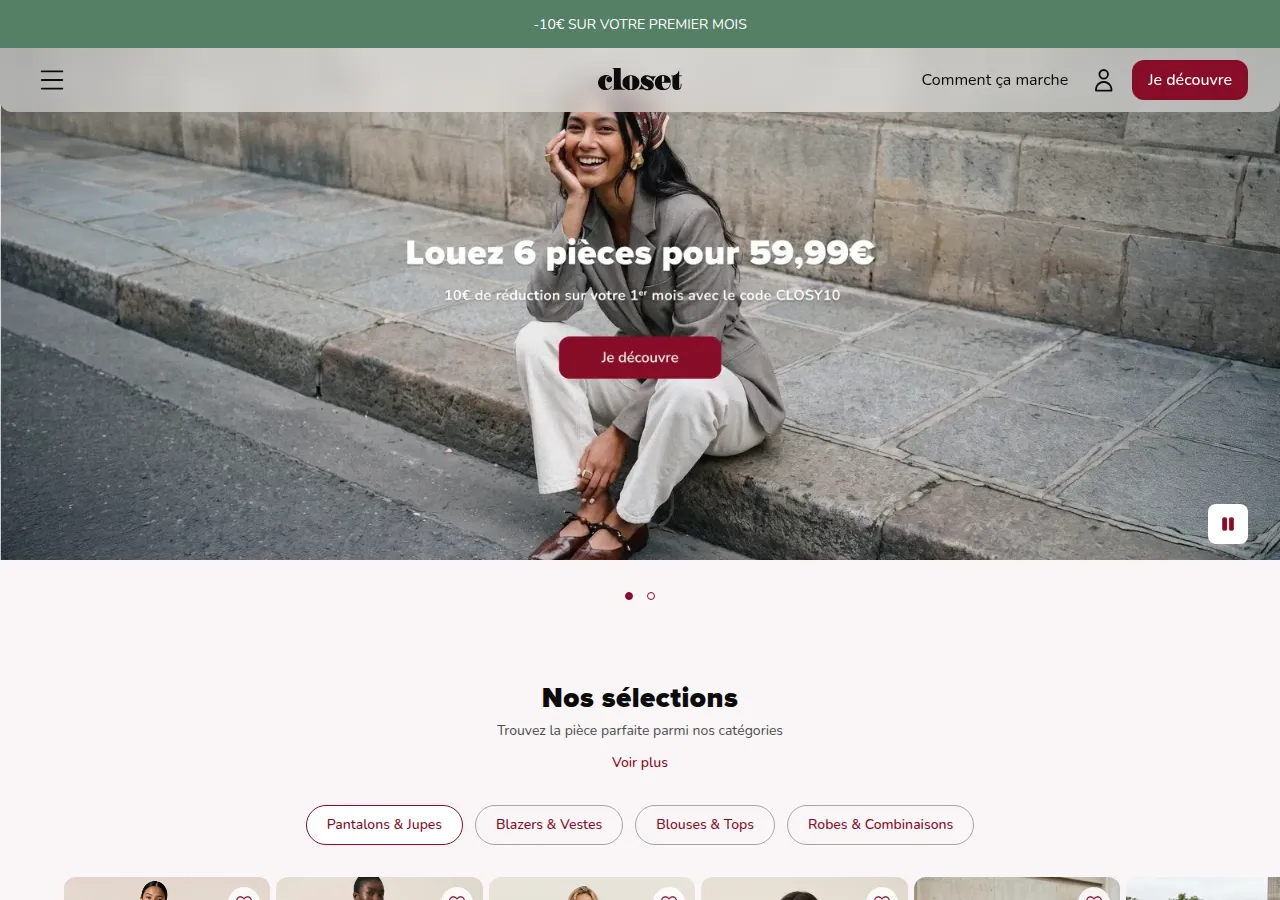 Page parrainage Le Closet