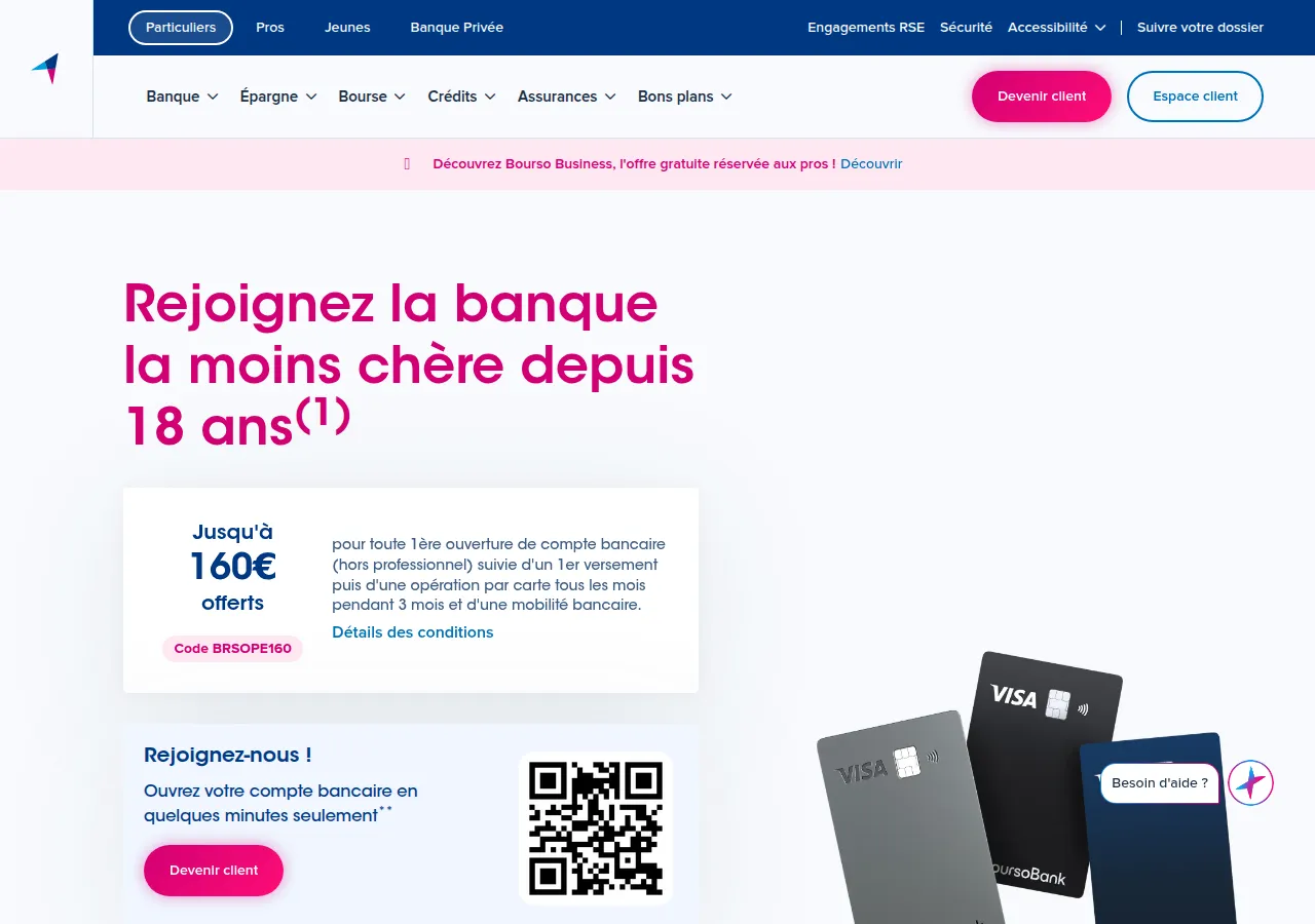 Page d'accueil BoursoBank