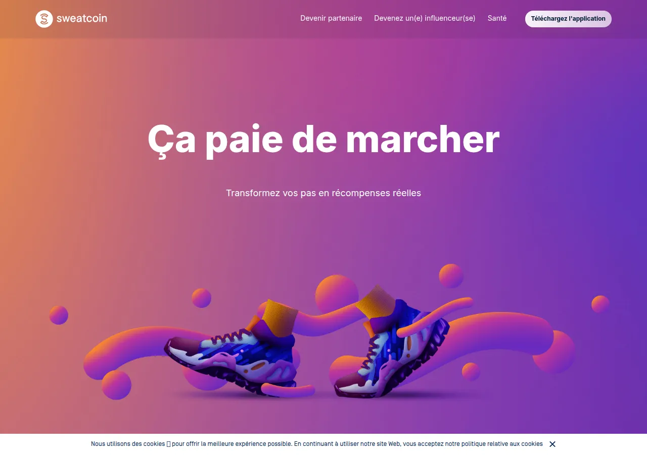 Page d'accueil Sweatcoin