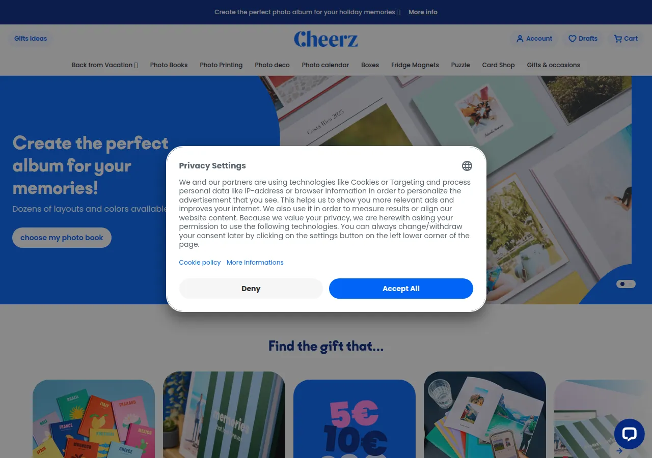 Page d'accueil Cheerz