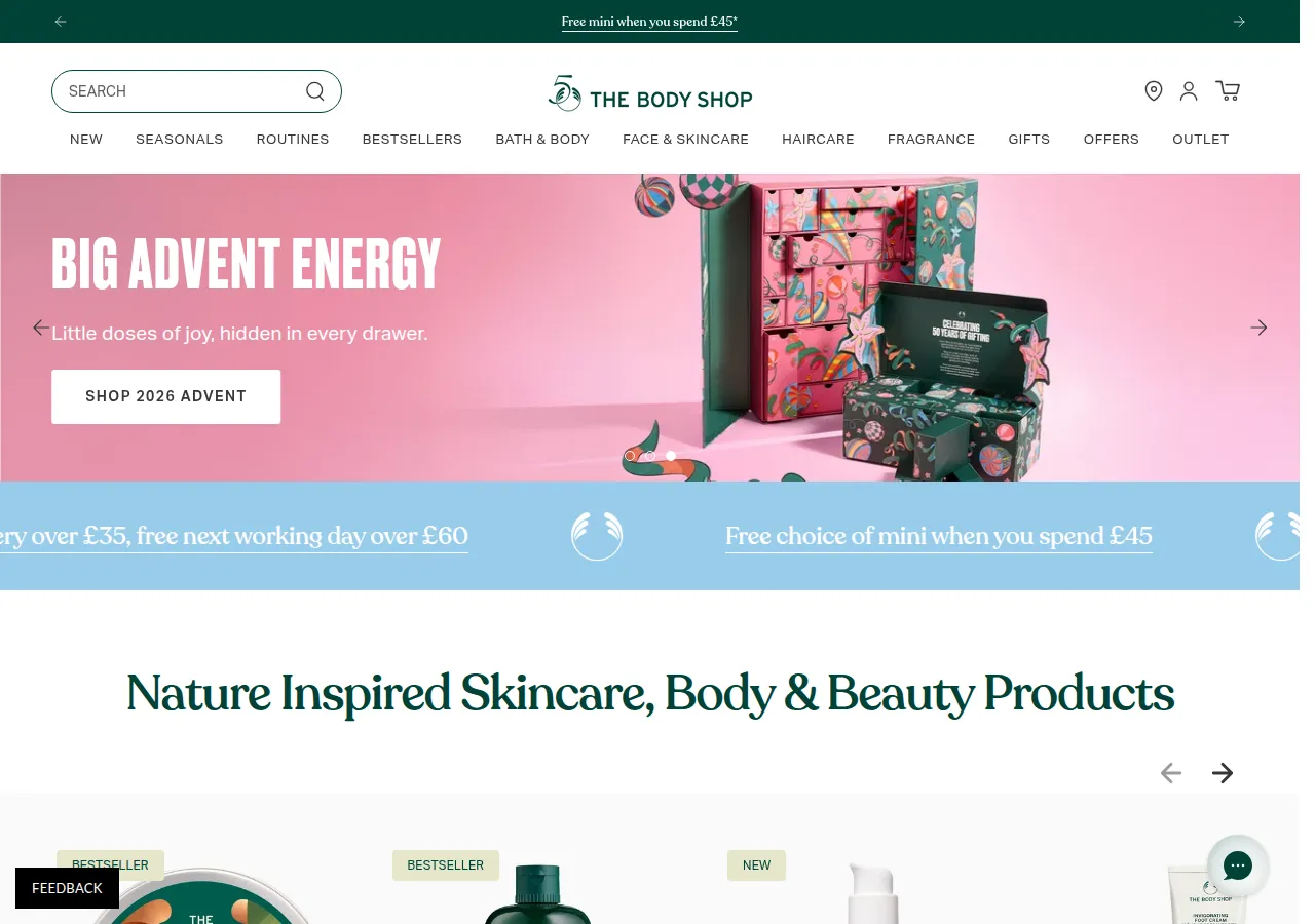 Page officielle The Body Shop