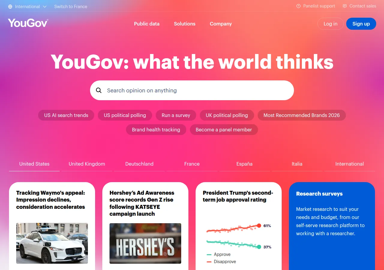 Page d'accueil YouGov
