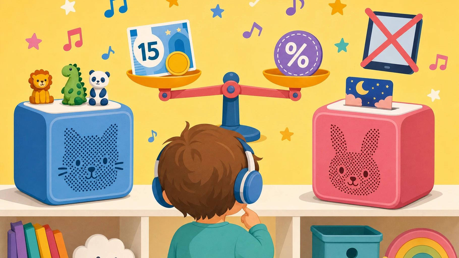 Tonies ou Yoto en 2026 : 15 € contre 10 %, quelle enceinte enfant sans écran choisir ?