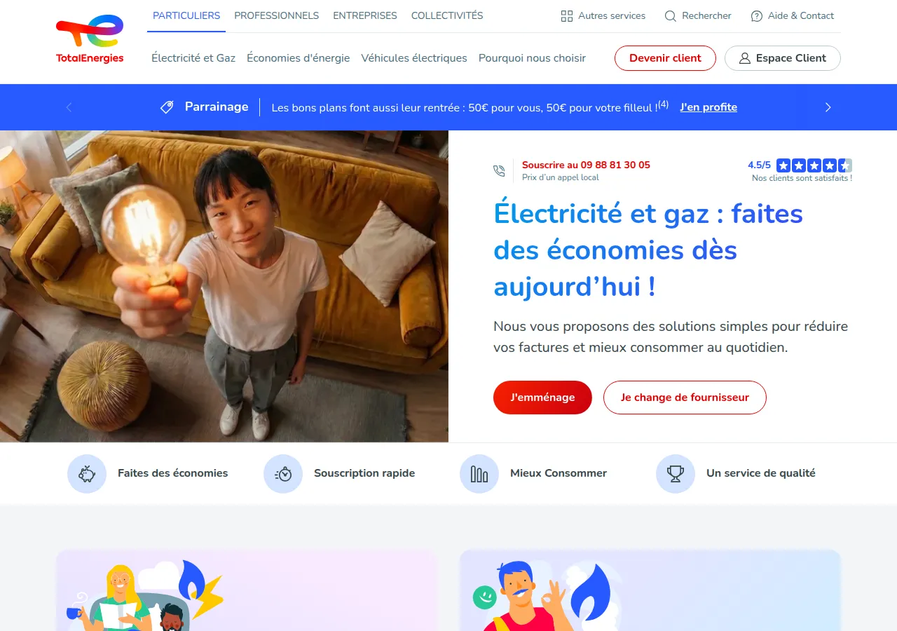 Page TotalEnergies particuliers
